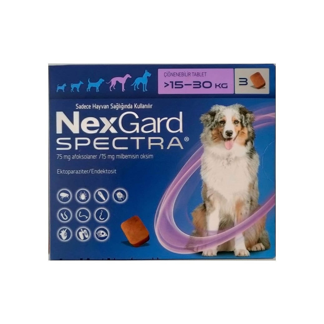 NexgardSpectra (15-30 kg) Köpekler İçin İç Dış Parazit 3 Tablet