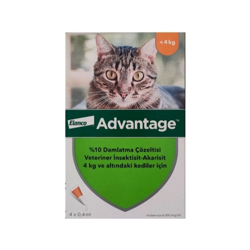 Advantage Kedi Ense Damlası (<4 Kg)  4 Tüp